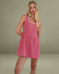 Leshi Mini Dress in Red Gingham