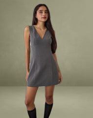 Thaif Mini Dress in Tailoring Charcoal