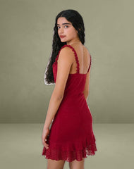 Bestari Mini Dress in Basic Polka Cherry