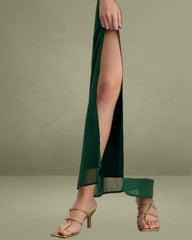 The Green Sweetheart Neck Ruched Maxi Dress