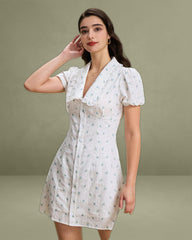 White Floral Chelsea Mini Dress