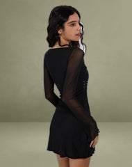 Xaviera Plunge Dress in Black