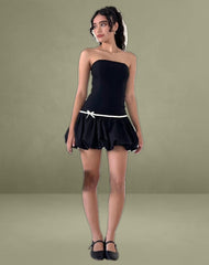 Klaita Puffball Mini Dress in Black