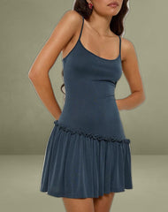 Suvi Cami Mini Dress in Ocean Storm