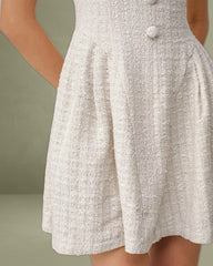 Apricot Textured Sleeveless Mini Dress