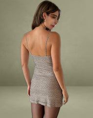 Vitria Mini Dress in Dainty Leopard Light Brown