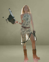 Tanta Midi Dress in Blurred Floral Yellow