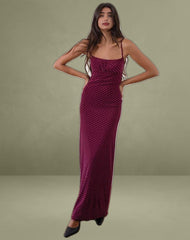 Darsih Maxi Dress in Basic Polka Flock Berry