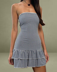 Sitav Dress in Seersucker Gingham Navy