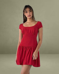 Ohayo Mini Dress in Adrenaline Red