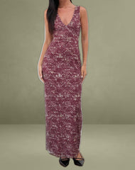 Vatika Maxi Dress in Abstract Leo Spot