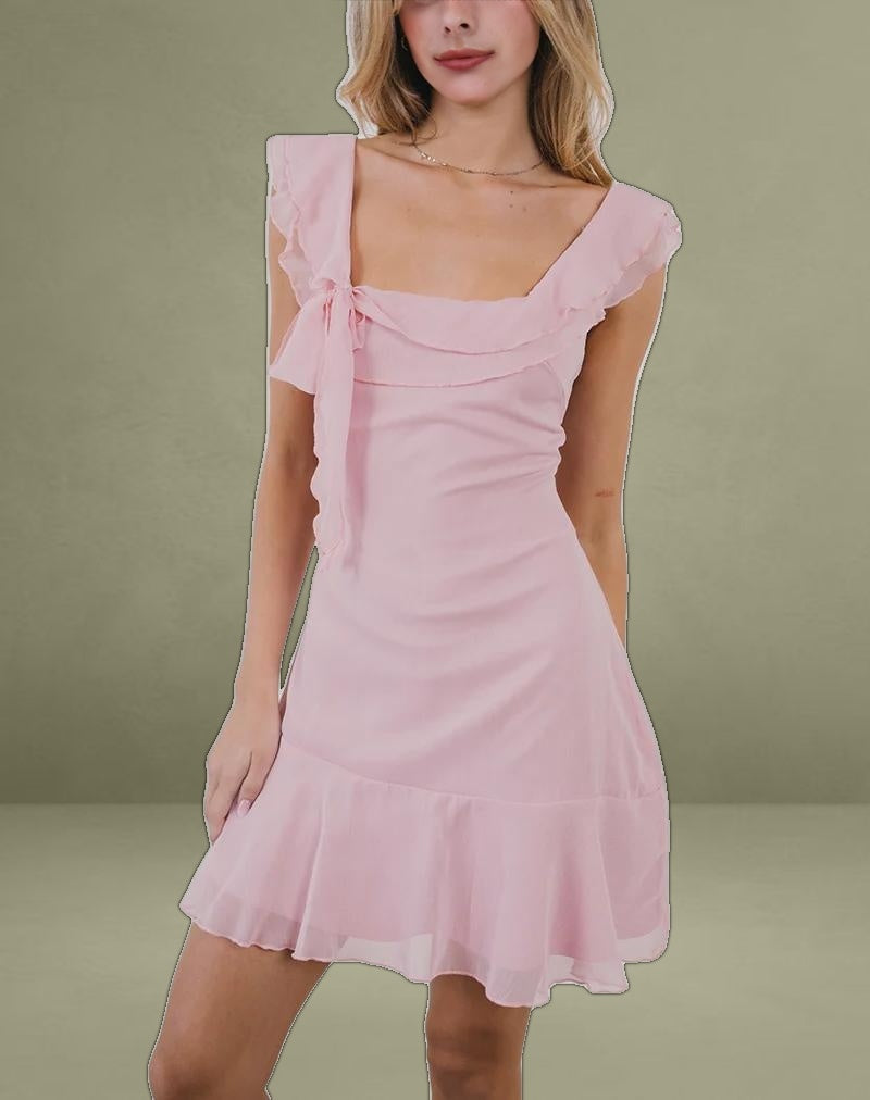 Binita Mini Dress in Chiffon Peony