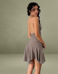 Yelena Halter Dress in Light Taupe