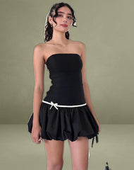 Klaita Puffball Mini Dress in Black