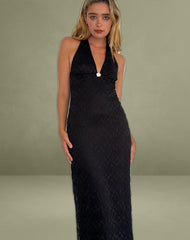 Atma Halterneck Maxi Dress in Canina Lace Black