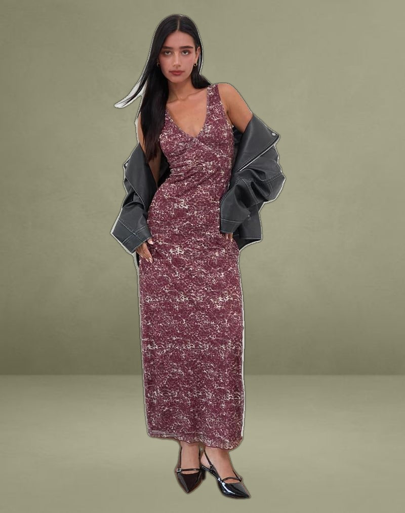 Vatika Maxi Dress in Abstract Leo Spot