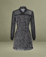 Black See Through A-Line Mini Dress