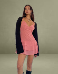 Riasi Mini Dress in Chiffon Blush