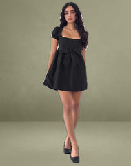 Leshiana Mini Dress in Poplin Black