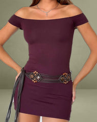 Ciya Mini Dress in Thick Rib Oxblood