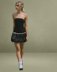 Klaita Puffball Mini Dress in Black