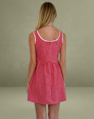 Leshi Mini Dress in Red Gingham