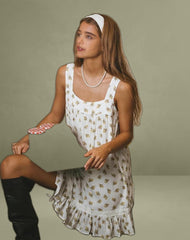 Karina Dress in Funshine Floral Off White