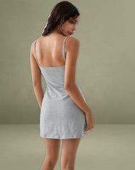 Samiya Mini Dress in Grey Marl