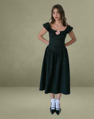 Radovan Midi Dress in Black