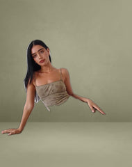 Darsih Maxi Dress in Daisy Flock Light Brown