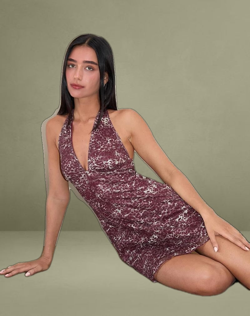 Codami Mini Dress in Abstract Leo Spot