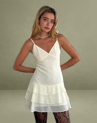 Riasi Mini Dress in Chiffon Ivory