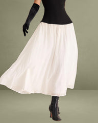 Black Contrasting Knit Ribbed Maxi Dress