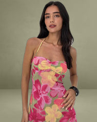 Fasha Maxi Dress in Bold Multi Colour Floral