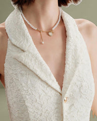 White Lace Collared Sleeveless Mini Dress