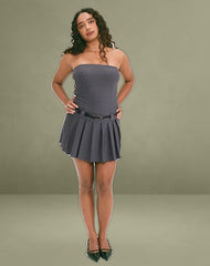Payoda Bandeau Mini Dress in Dark Grey