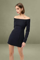 Oyster Long Sleeve Mini Dress