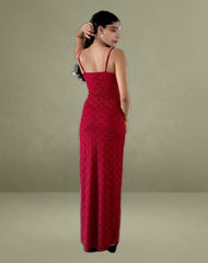 Cantha Maxi Dress in Mari Lace Red