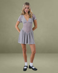 Geni Mini Dress in Heart Flock Grey