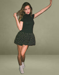 Sherida Bubble Mini Dress in Black Basic Polka