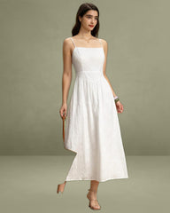 White Embroidery Slip Maxi Dress