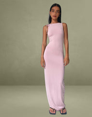 Elinor Maxi Dress in Slinky Baby Pink