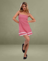Flossie Mini Dress in Red Gingham
