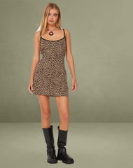 Samiya Strappy Mini Dress in Mini Cheetah