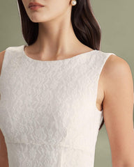 White Lace Backless Mini Dress