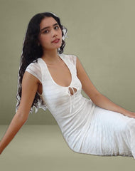 Labuan Maxi Dress in Celosia Lace White