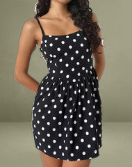 Ramana Mini Dress in 80s Polka Black