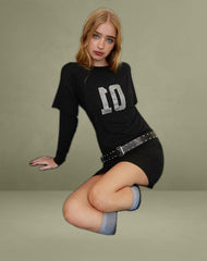 Jionni Sweater Dress in Hotfix Black