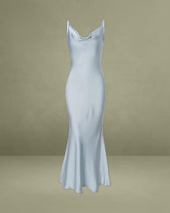 Grey Satin Slip Maxi Dress