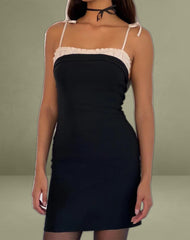 Daruka Mini Dress in Satin Black